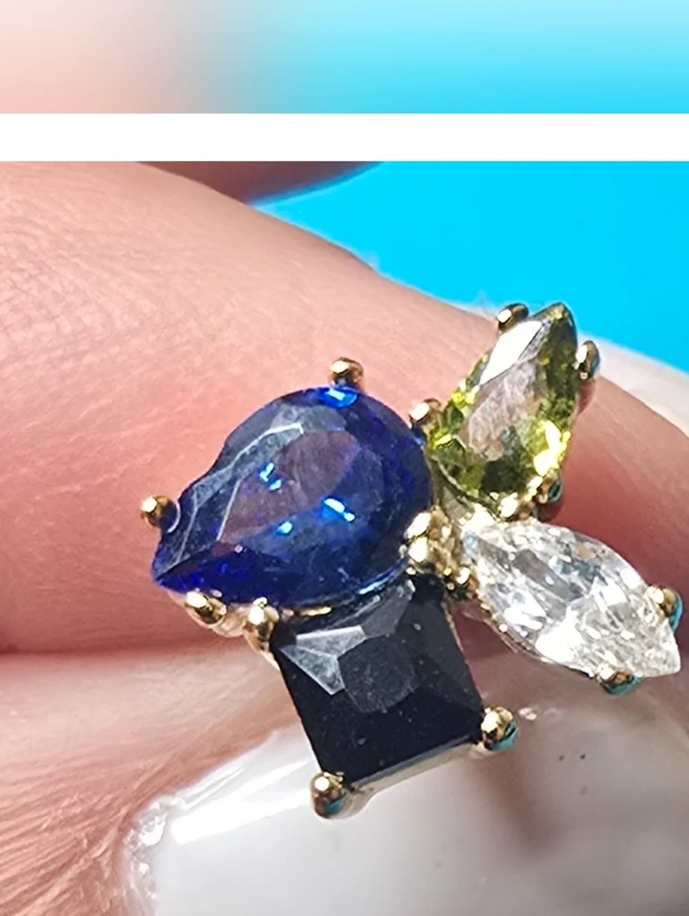 NWT Kate Spade Flying Colors Cluster Stud Earrings Blue Multicolor Gold Plated